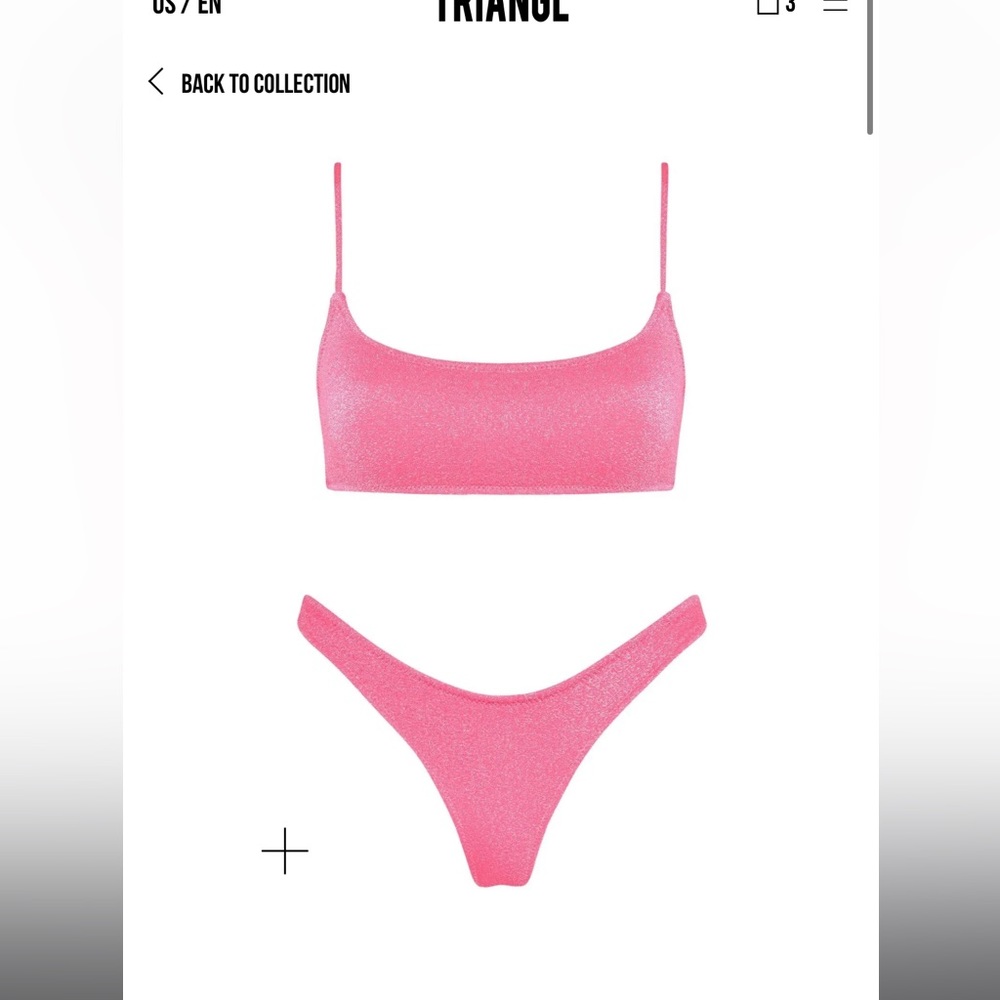 Pink Triangl swimsuit set with bag worn once